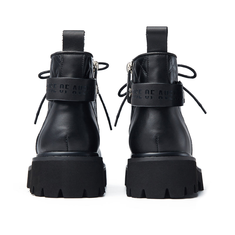 Silence Is Golden Ladies' Leather Lace Up Bootie 5734 Black - House of Avenues - Designer Shoes | 香港 | 女Ã? House of Avenues