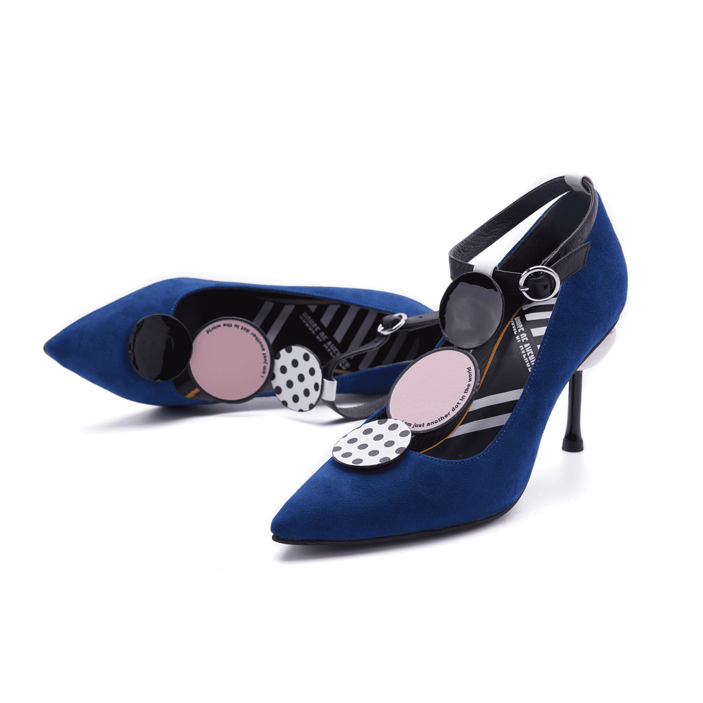 Ladies Dot Print T-Strap High Heel Pumps 5148 Navy - House of Avenues - Designer Shoes | 香港 | 女Ã? House of Avenues