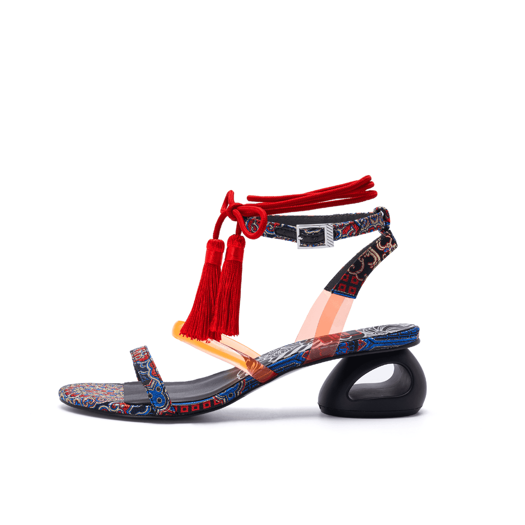 Ladies Tassel Strap Heel Sandal 5246 Black - House of Avenues - Designer Shoes | 香港 | 女Ã? House of Avenues