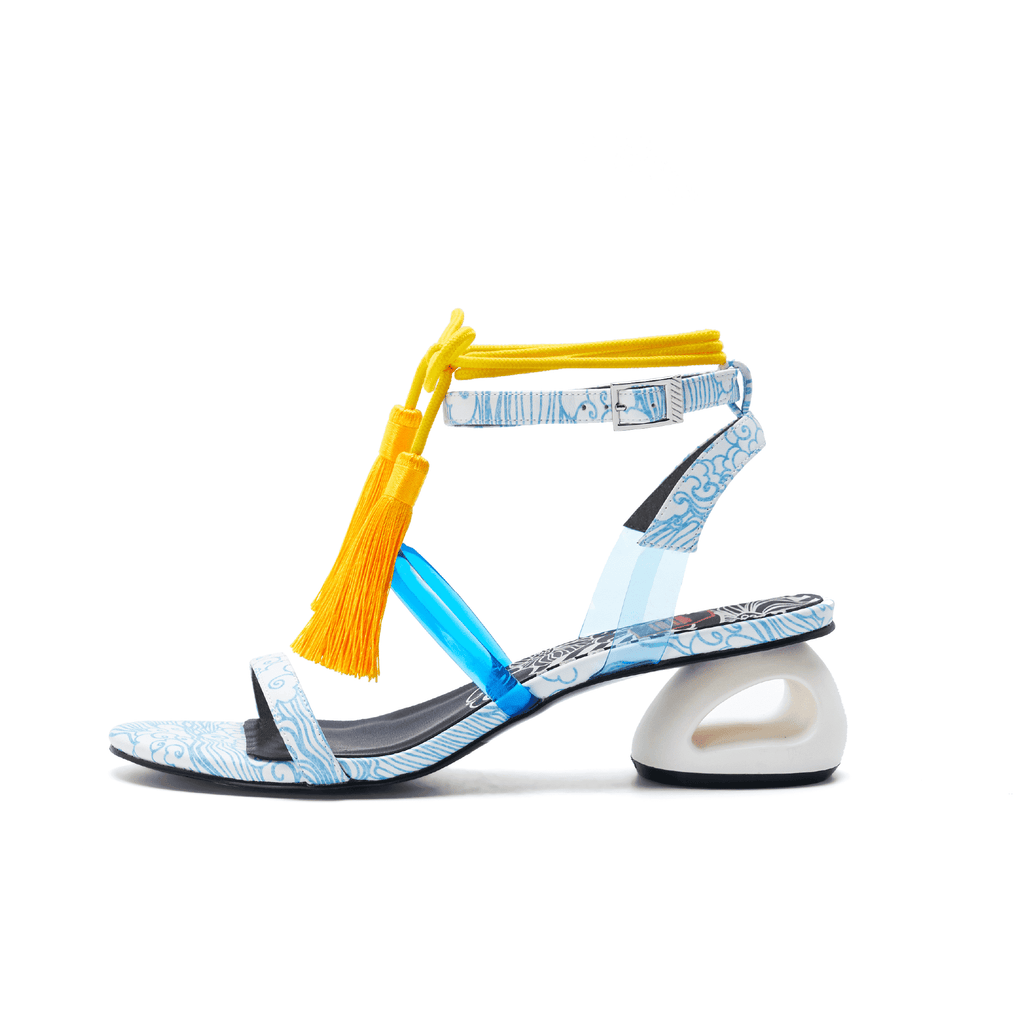 Ladies Tassel Strap Heel Sandal 5246 Light Blue - House of Avenues - Designer Shoes | 香港 | 女Ã? House of Avenues
