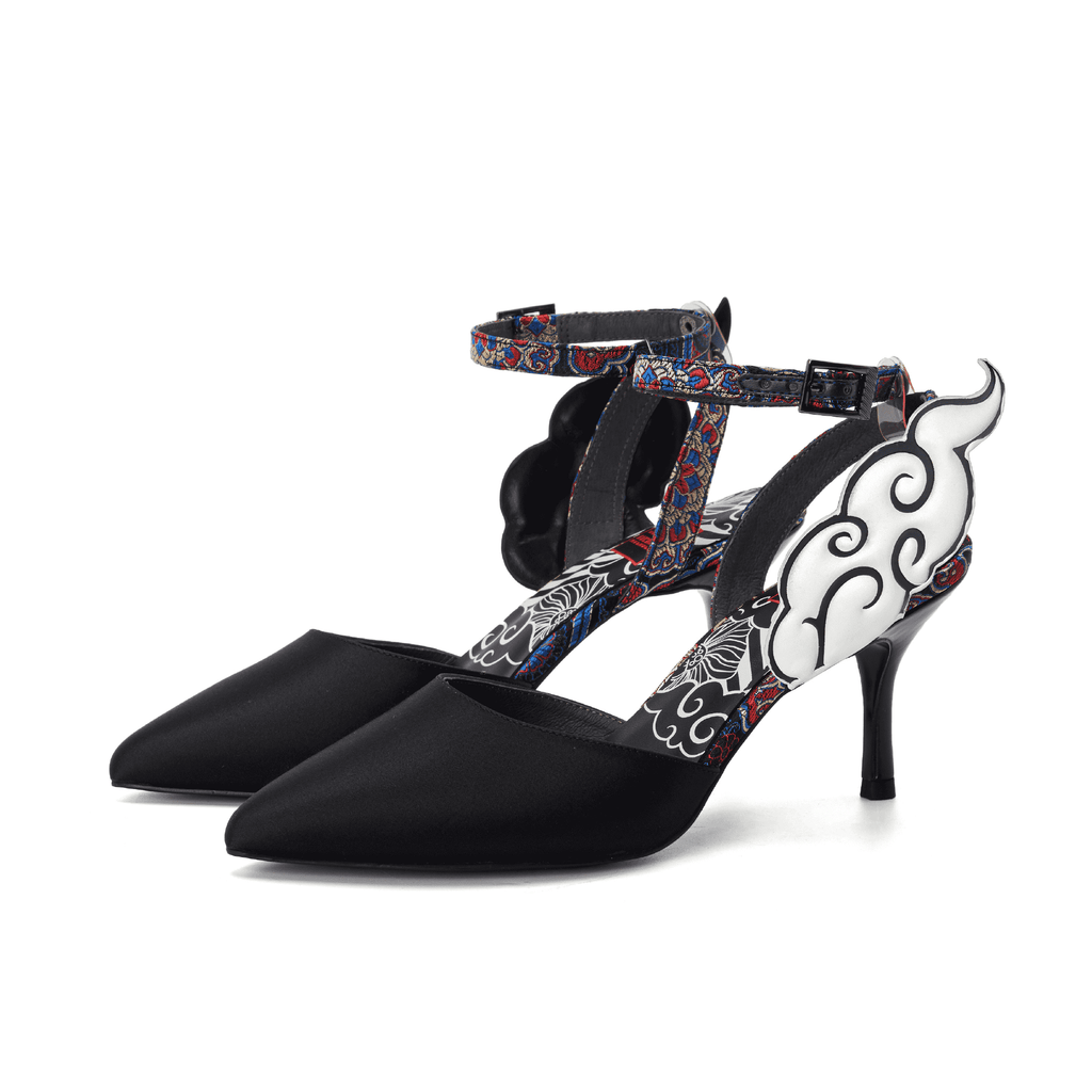 Ladies Satin Slingback Pumps 5300 Black - House of Avenues - Designer Shoes | 香港 | 女Ã? House of Avenues