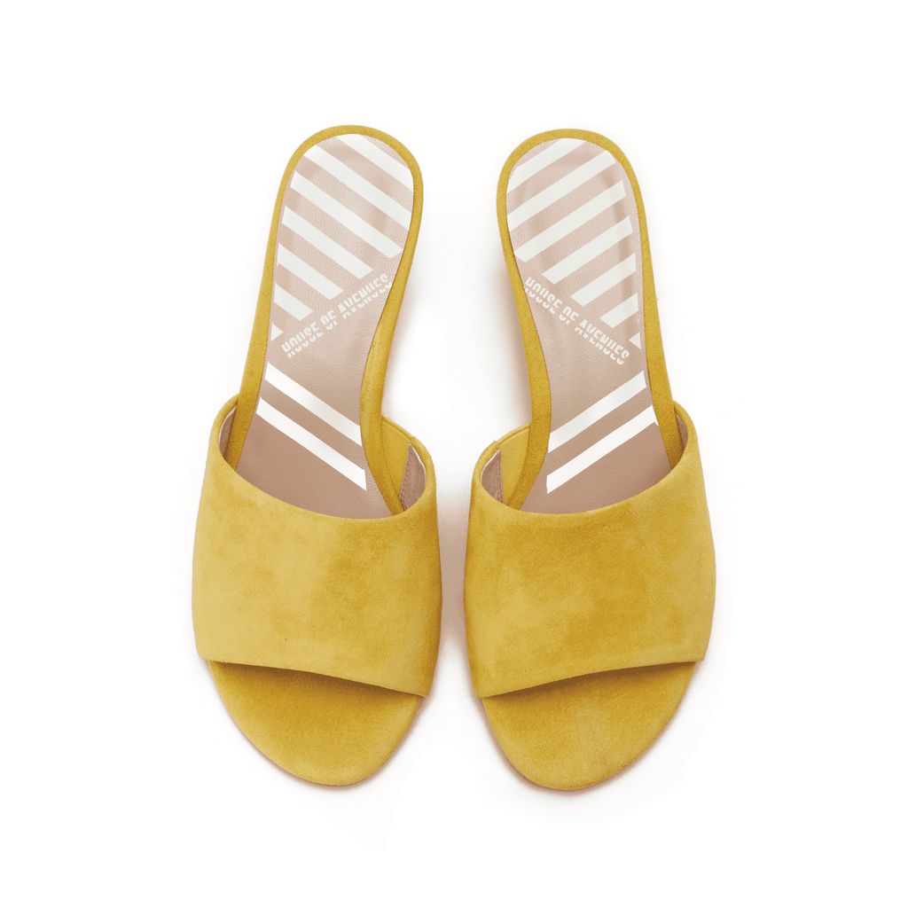 Ladies' Suede Slip-on Wedge Sandals 5315 Yellow - House of Avenues - Designer Shoes | 香港 | 女Ã? House of Avenues
