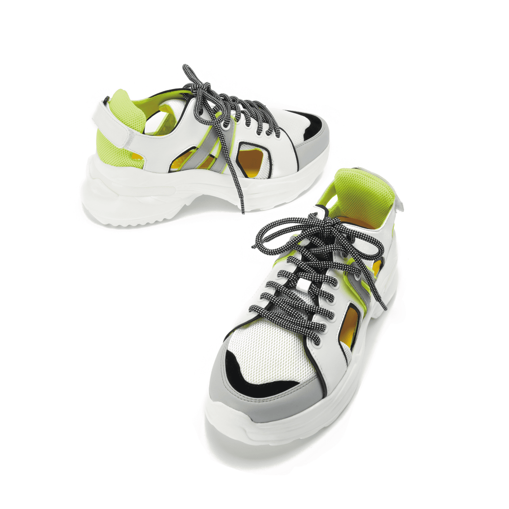 Ladies Cut Out Panelled Sneaker 5327 Green - House of Avenues - Designer Shoes | 香港 | 女Ã? House of Avenues