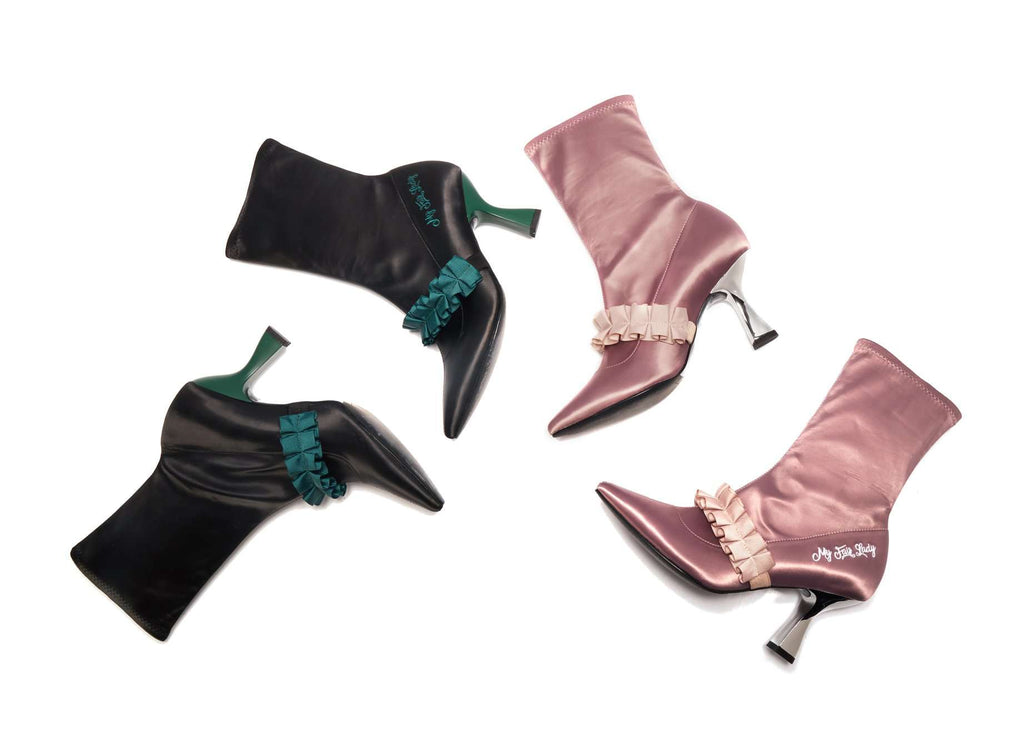 Ladies Romantic Satin Ruffle Boot 5348 Pink - House of Avenues - Designer Shoes | 香港 | 女Ã? House of Avenues