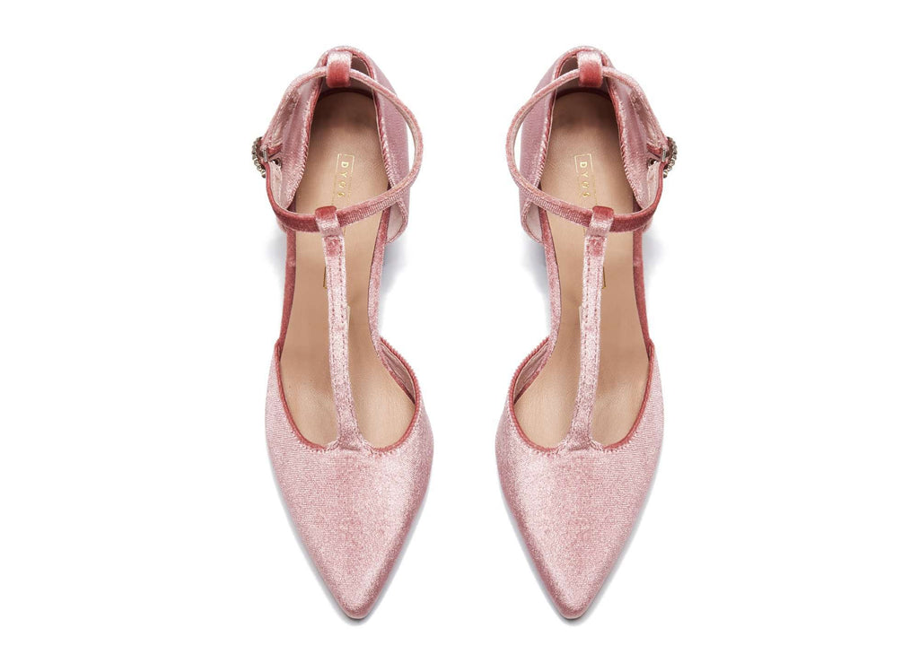 Ladies' Velvet T-Strap Heel Pumps 5360 Pink - House of Avenues - Designer Shoes | 香港 | 女Ã? House of Avenues