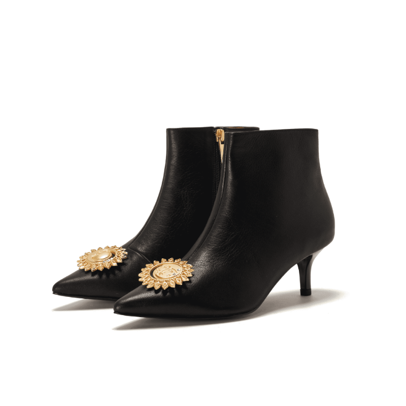 Ladies black kitten 2025 heel ankle boots