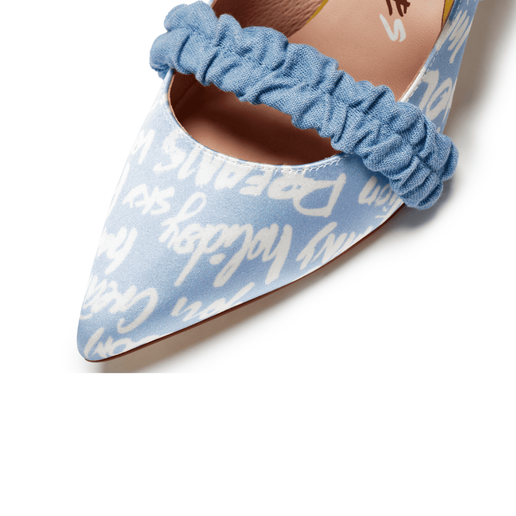 Ladies Allover Print Mary Jane Heel Pumps 5508 Light Blue - House of Avenues - Designer Shoes | 香港 | 女Ã? House of Avenues