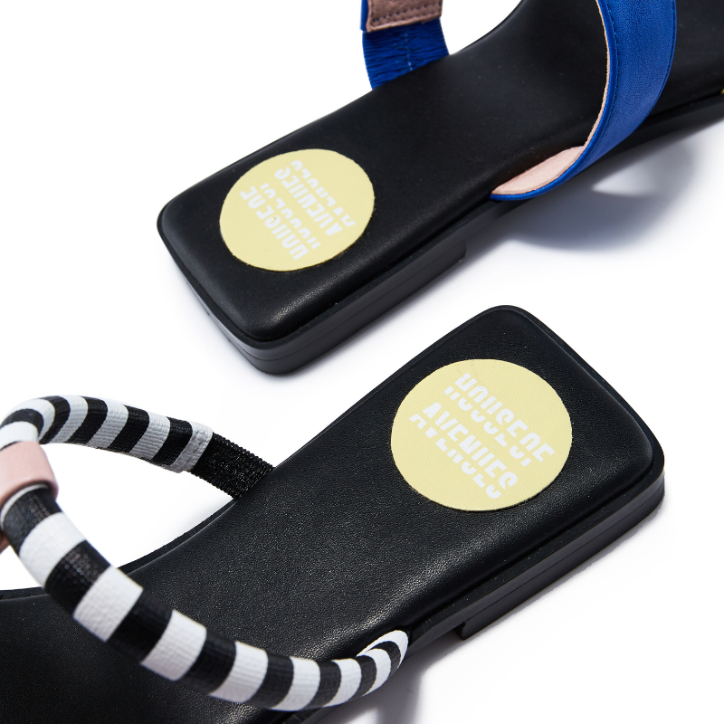 Color Blocking Flat Sandal 5621 Black - House of Avenues - Designer Shoes | 香港 | 女Ã? House of Avenues