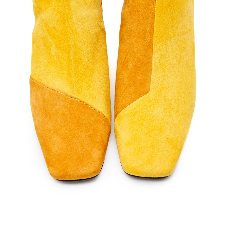 Ladies Color Block Mid Bootie 5570 Yellow - House of Avenues - Designer Shoes | 香港 | 女Ã? House of Avenues