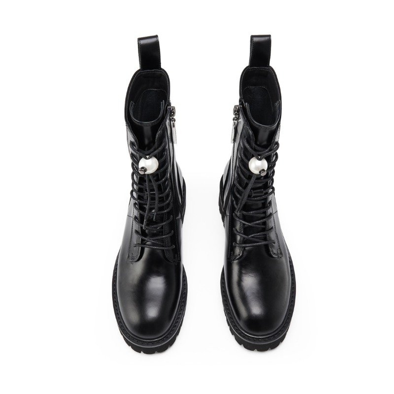 Ladies Lace Up Leather Military Boot 5563 - House of Avenues - Designer Shoes | 香港 | 女Ã? House of Avenues