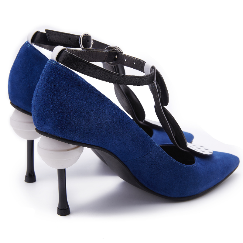 Ladies Dot Print T-Strap High Heel Pumps 5148 Navy - House of Avenues - Designer Shoes | 香港 | 女Ã? House of Avenues