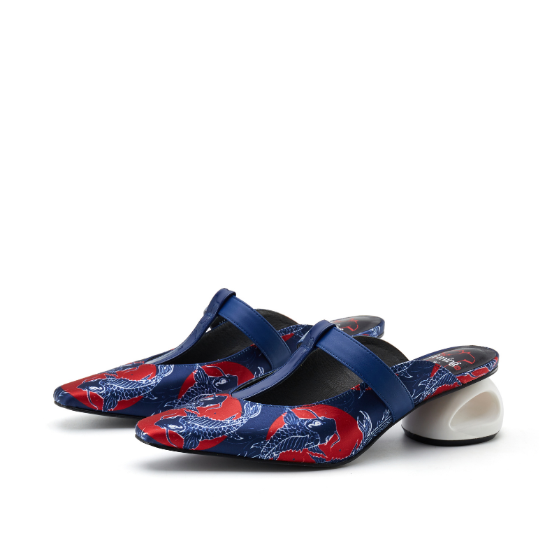 Ladies T-Strap Mule Sandal 5607 Navy - House of Avenues - Designer Shoes | 香港 | 女Ã? House of Avenues