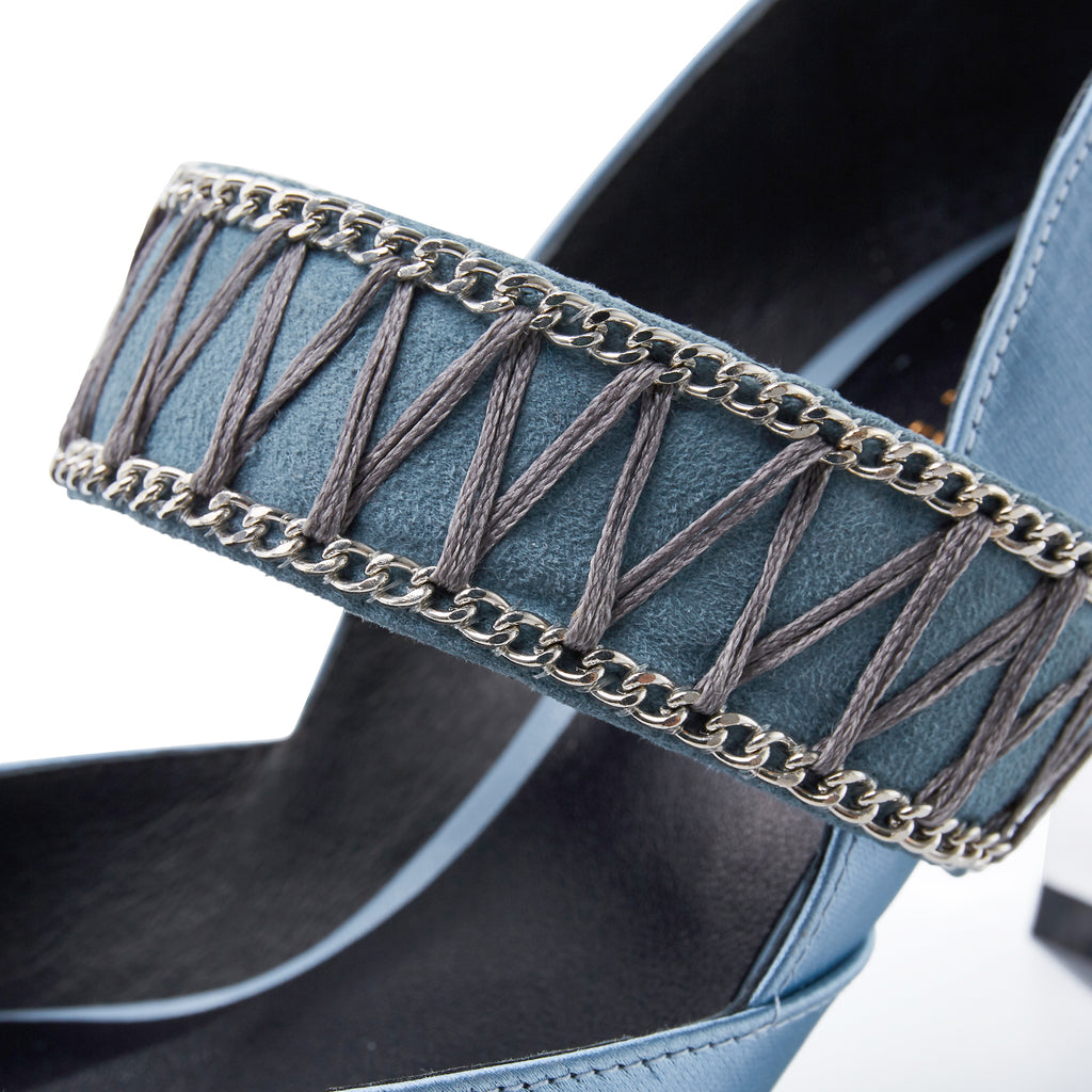 Ladies Satin Strap Mary Jane Pumps 5575 Blue - House of Avenues - Designer Shoes | 香港 | 女Ã? House of Avenues