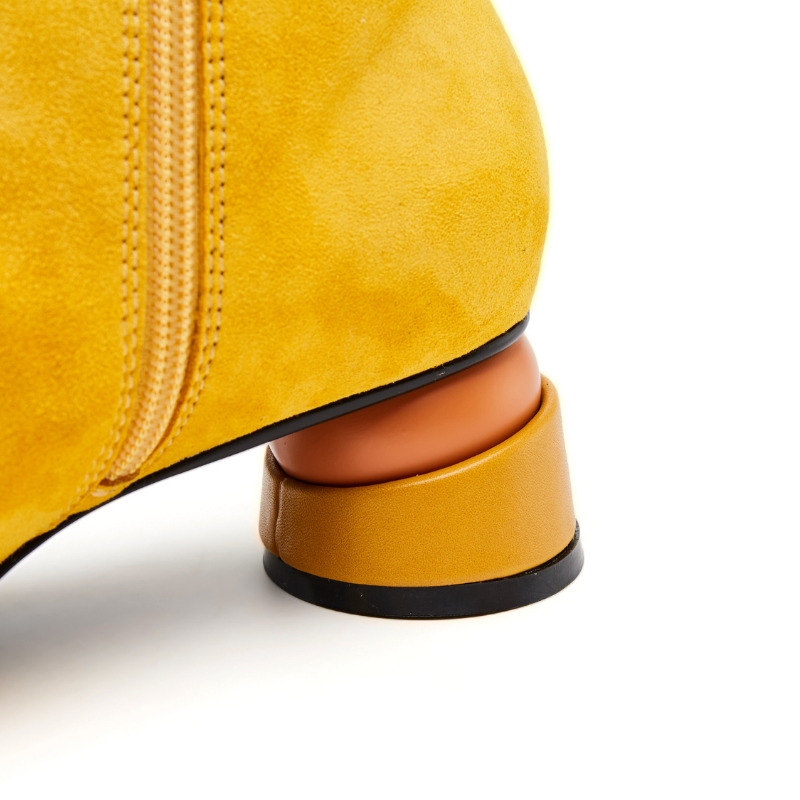 Ladies Color Block Mid Bootie 5570 Yellow - House of Avenues - Designer Shoes | 香港 | 女Ã? House of Avenues