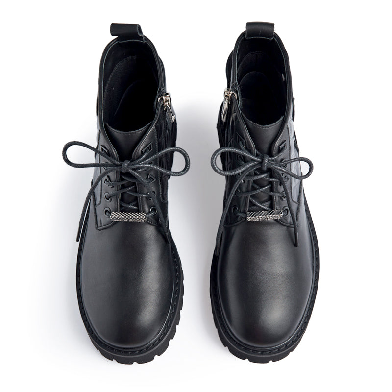 Silence Is Golden Ladies' Leather Lace Up Bootie 5734 Black - House of Avenues - Designer Shoes | 香港 | 女Ã? House of Avenues
