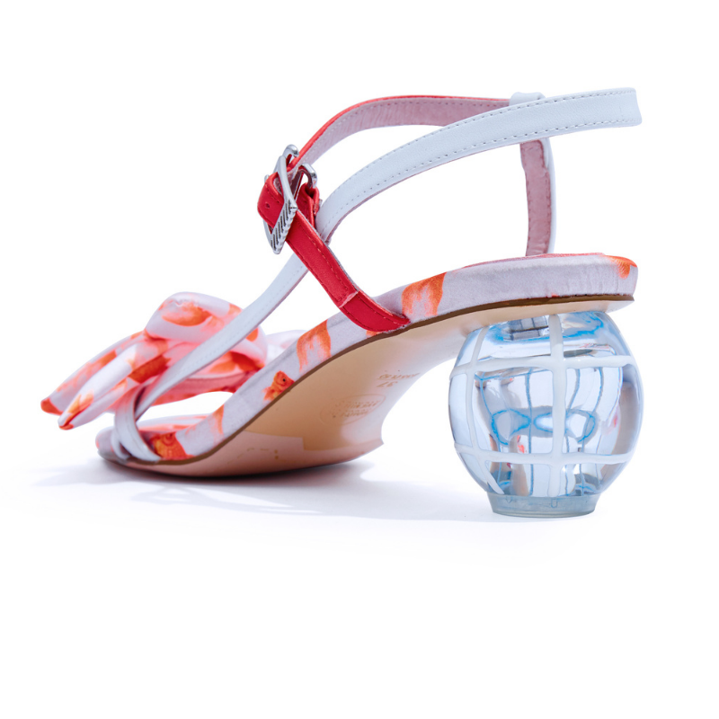 Satin Goldfish Bow Ankle Strap Sandal 5617 Red - House of Avenues - Designer Shoes | 香港 | 女Ã? House of Avenues