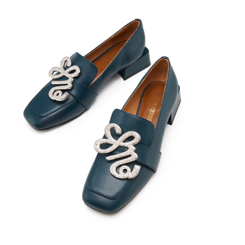 Ladies Square Toe Retro Loafer 5552 Navy - House of Avenues - Designer Shoes | 香港 | 女Ã? House of Avenues