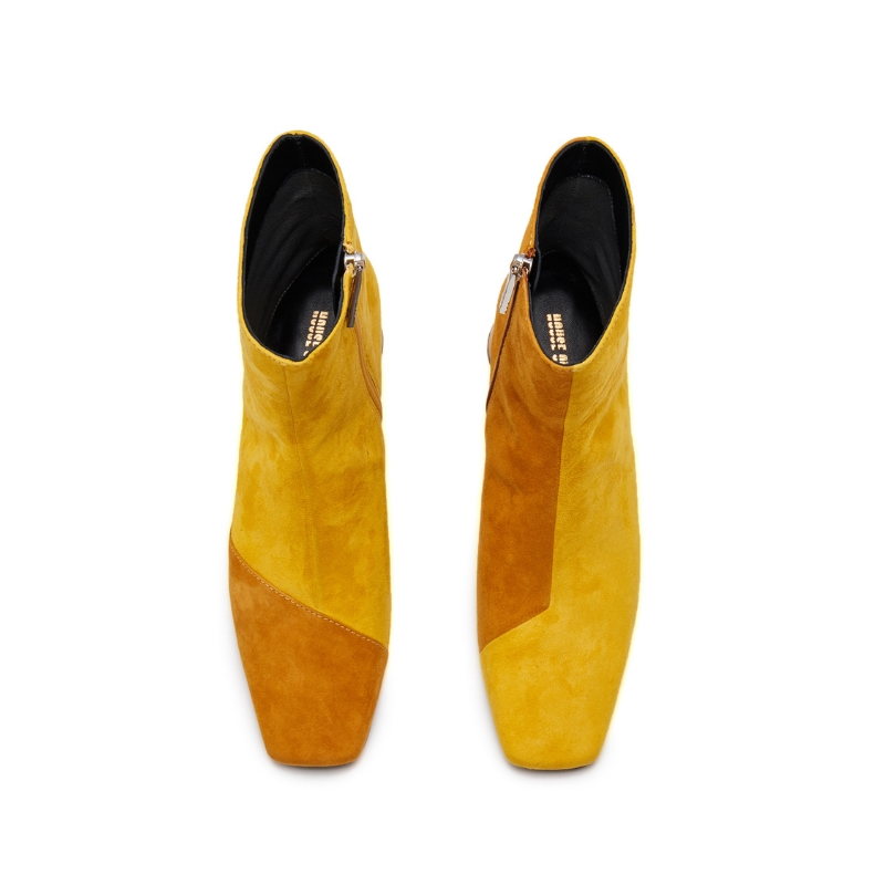 Ladies Color Block Mid Bootie 5570 Yellow - House of Avenues - Designer Shoes | 香港 | 女Ã? House of Avenues