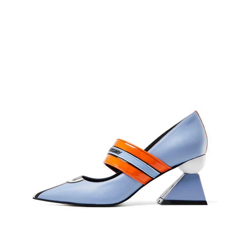 Color Block Mary Jane Pumps 5541 Light Blue - House of Avenues - Designer Shoes | 香港 | 女Ã? House of Avenues