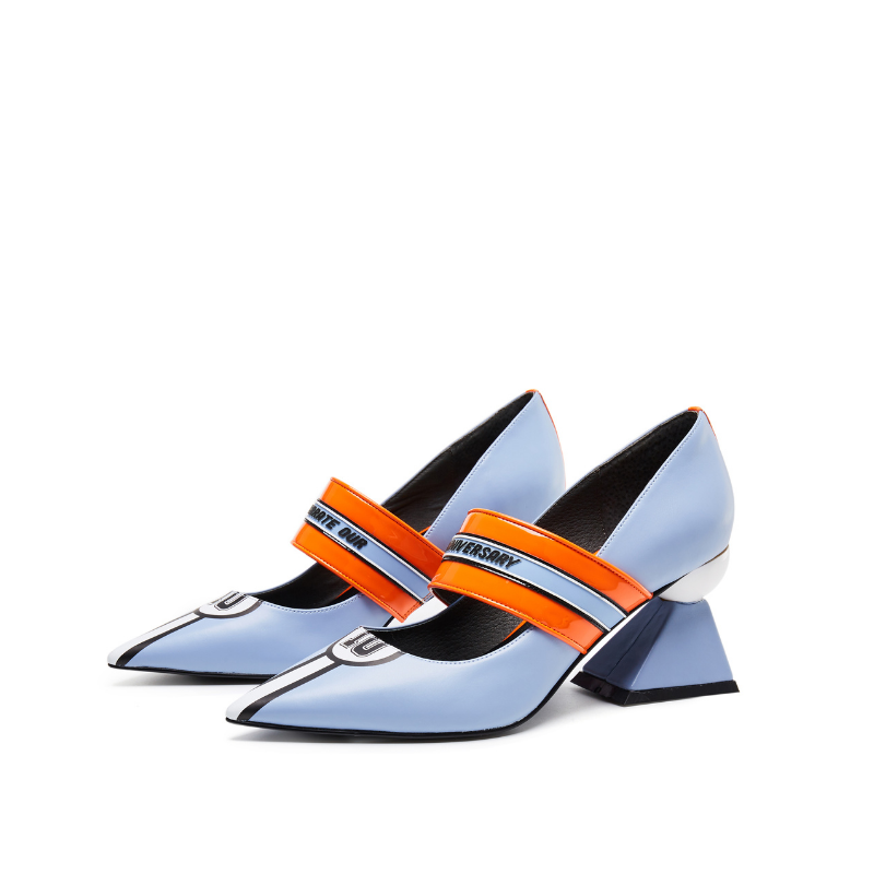 Color Block Mary Jane Pumps 5541 Light Blue - House of Avenues - Designer Shoes | 香港 | 女Ã? House of Avenues