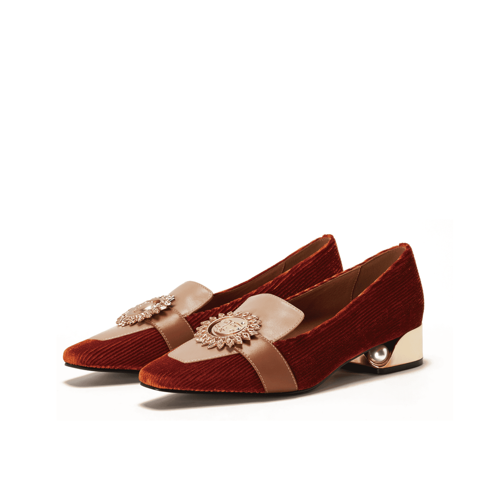 Ladies Retro Style Color Block Loafer 5372 Brown - House of Avenues - Designer Shoes | 香港 | 女Ã? House of Avenues