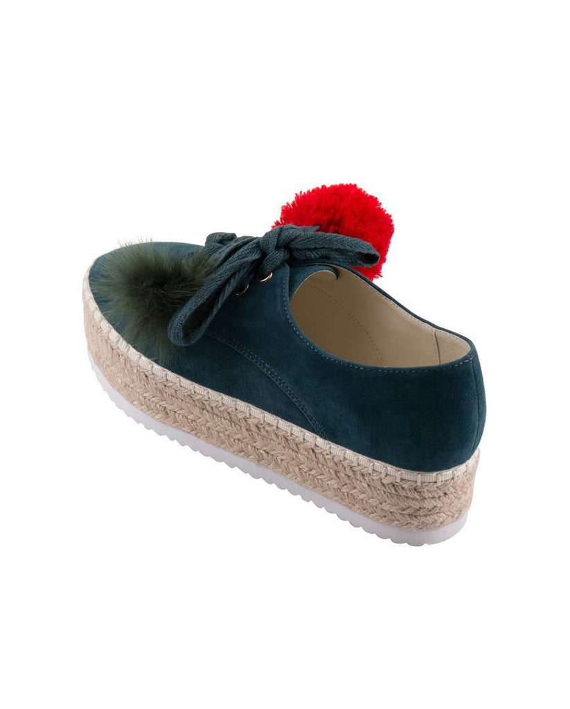 Ladies Suede Pom Pom Lace Up Espadrille Oxford 5038 - House of Avenues - Designer Shoes | 香港 | 女Ã? House of Avenues