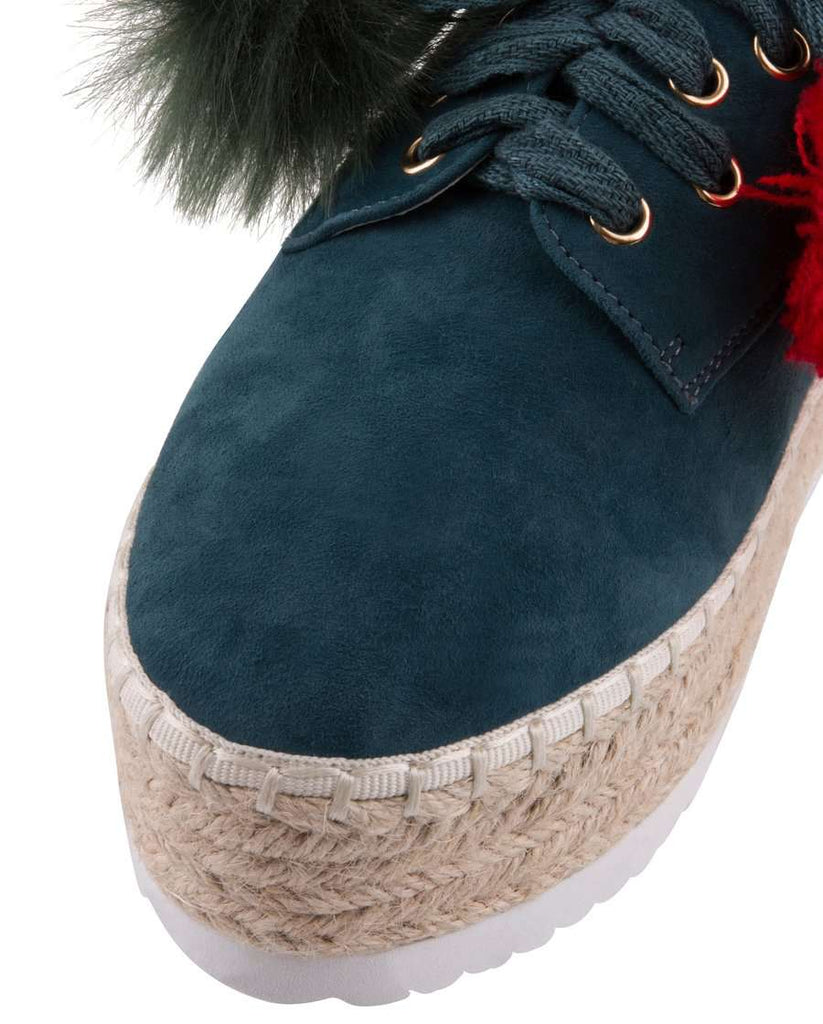 Ladies Suede Pom Pom Lace Up Espadrille Oxford 5038 - House of Avenues - Designer Shoes | 香港 | 女Ã? House of Avenues