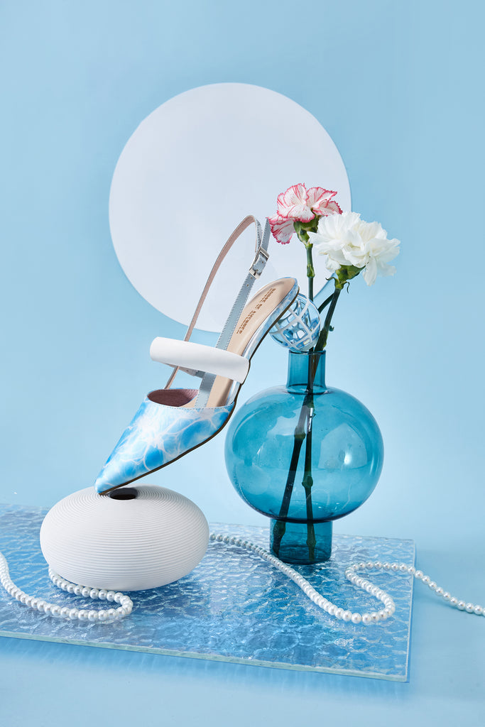 Point Toe Ball Shaped Heel Slingback 5615 Blue - House of Avenues - Designer Shoes | 香港 | 女Ã? House of Avenues