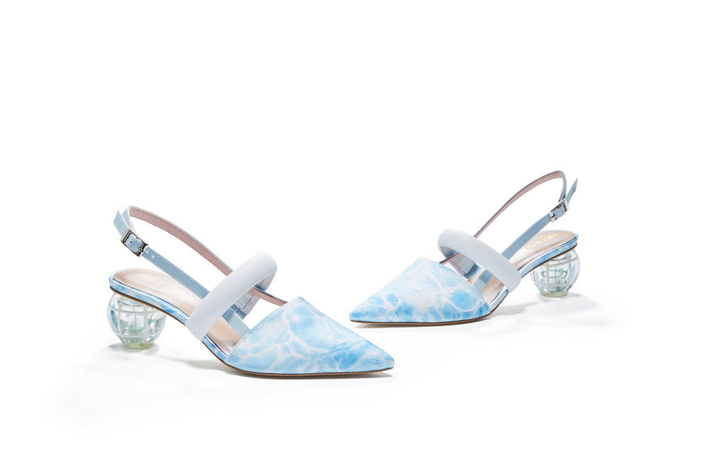 Point Toe Ball Shaped Heel Slingback 5615 Blue - House of Avenues - Designer Shoes | 香港 | 女Ã? House of Avenues