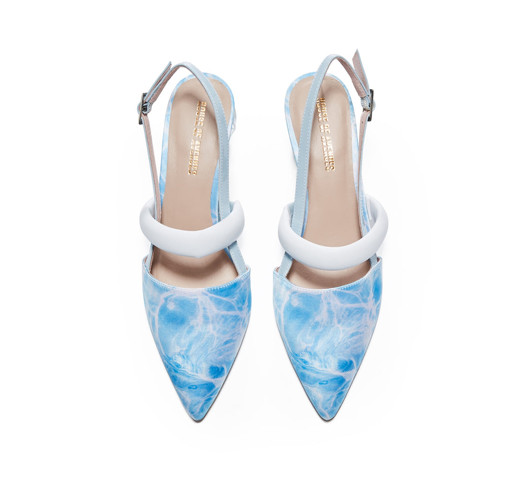 Point Toe Ball Shaped Heel Slingback 5615 Blue - House of Avenues - Designer Shoes | 香港 | 女Ã? House of Avenues