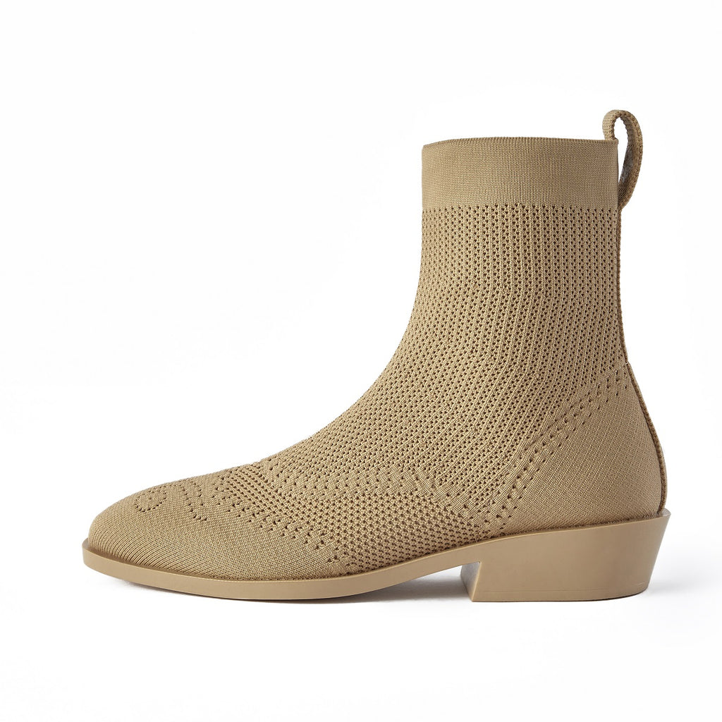 Malove Ladies' Brogue Chelsea Boots 5809 Champagne - House of Avenues - Designer Shoes | 香港 | 女Ã? House of Avenues