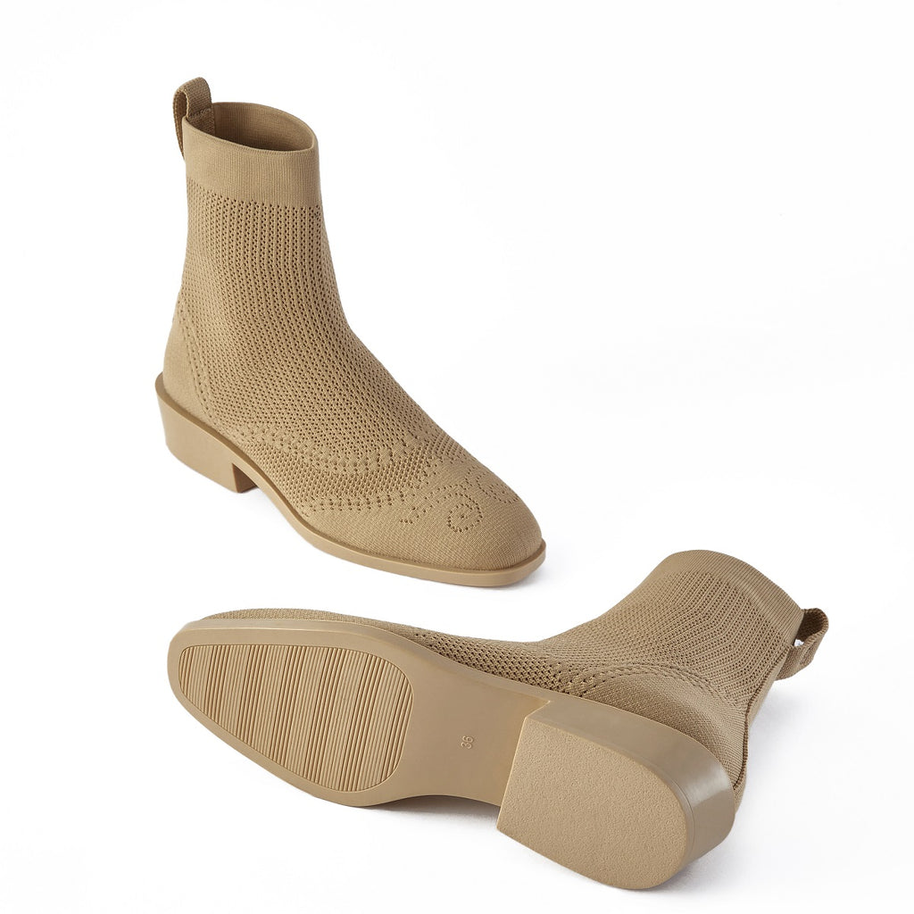 Malove Ladies' Brogue Chelsea Boots 5809 Champagne - House of Avenues - Designer Shoes | 香港 | 女Ã? House of Avenues