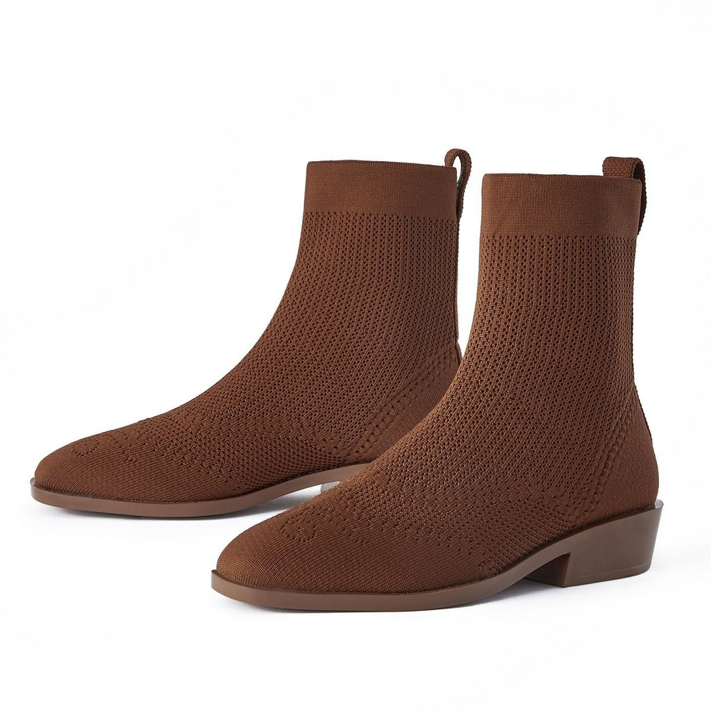 Malove Ladies' Brogue Chelsea Boots 5809 Brown - House of Avenues - Designer Shoes | 香港 | 女Ã? House of Avenues