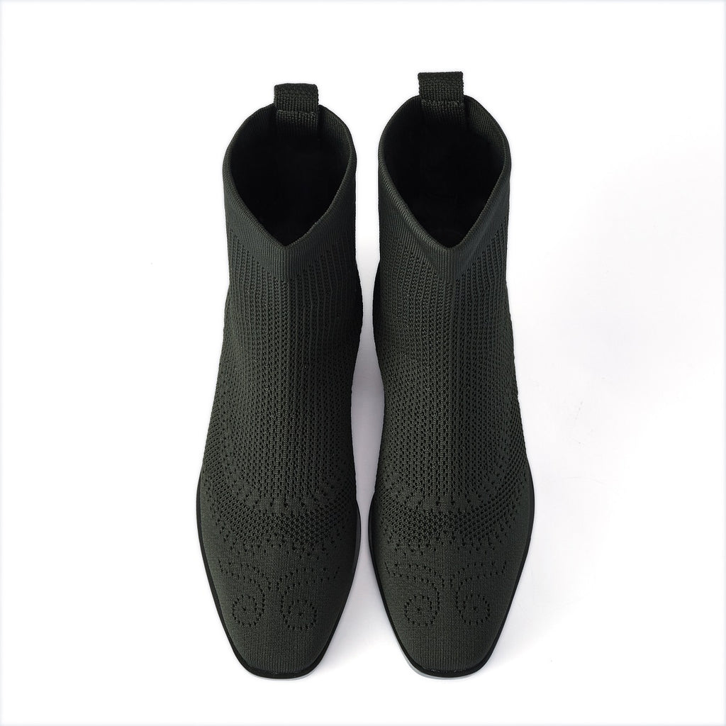 Malove Ladies' Brogue Chelsea Boots 5809 Khaki - House of Avenues - Designer Shoes | 香港 | 女Ã? House of Avenues