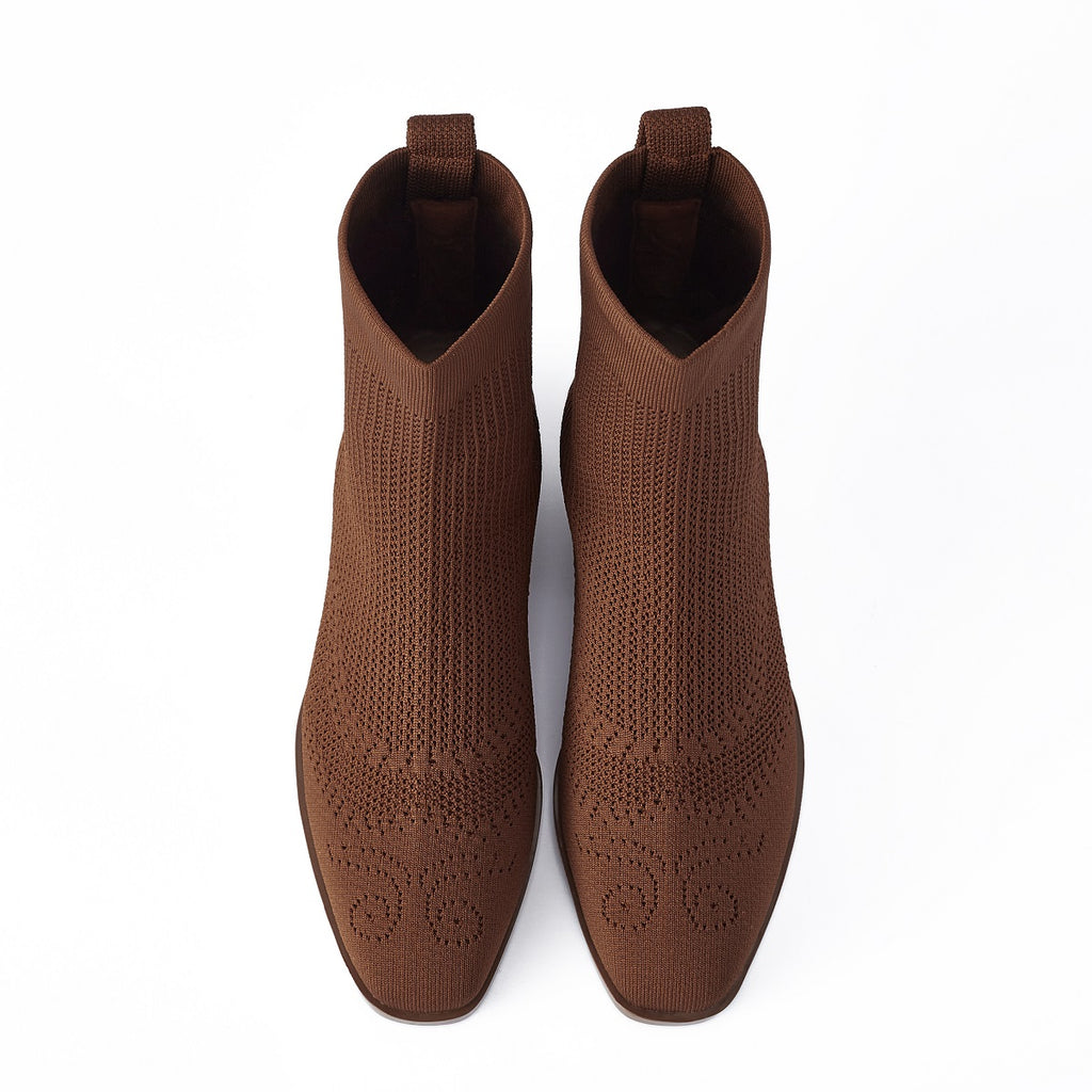 Malove Ladies' Brogue Chelsea Boots 5809 Brown - House of Avenues - Designer Shoes | 香港 | 女Ã? House of Avenues