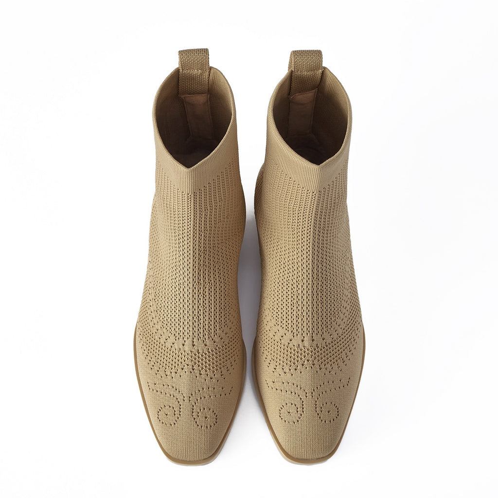 Malove Ladies' Brogue Chelsea Boots 5809 Champagne - House of Avenues - Designer Shoes | 香港 | 女Ã? House of Avenues