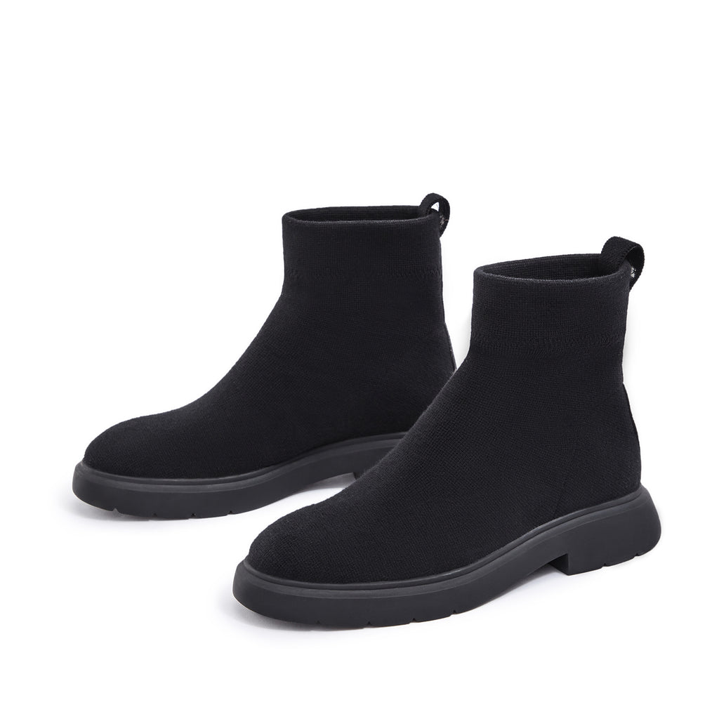 Malove Ladies' Wedge-Heel Wool Thick bottom Booties  5787 Black - House of Avenues - Designer Shoes | 香港 | 女Ã? House of Avenues