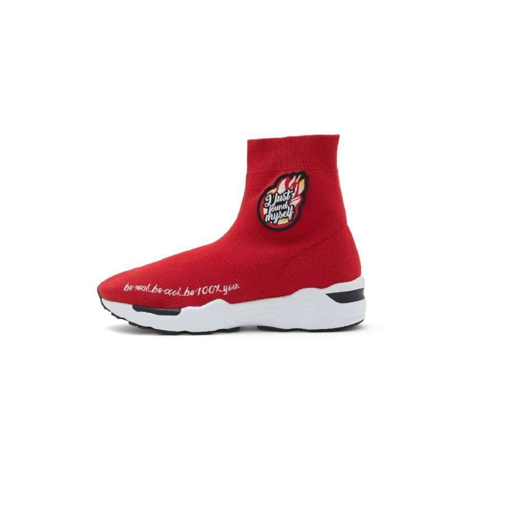 Ladies Socking High Top Sneaker 4486 Red - House of Avenues - Designer Shoes | 香港 | 女Ã? House of Avenues