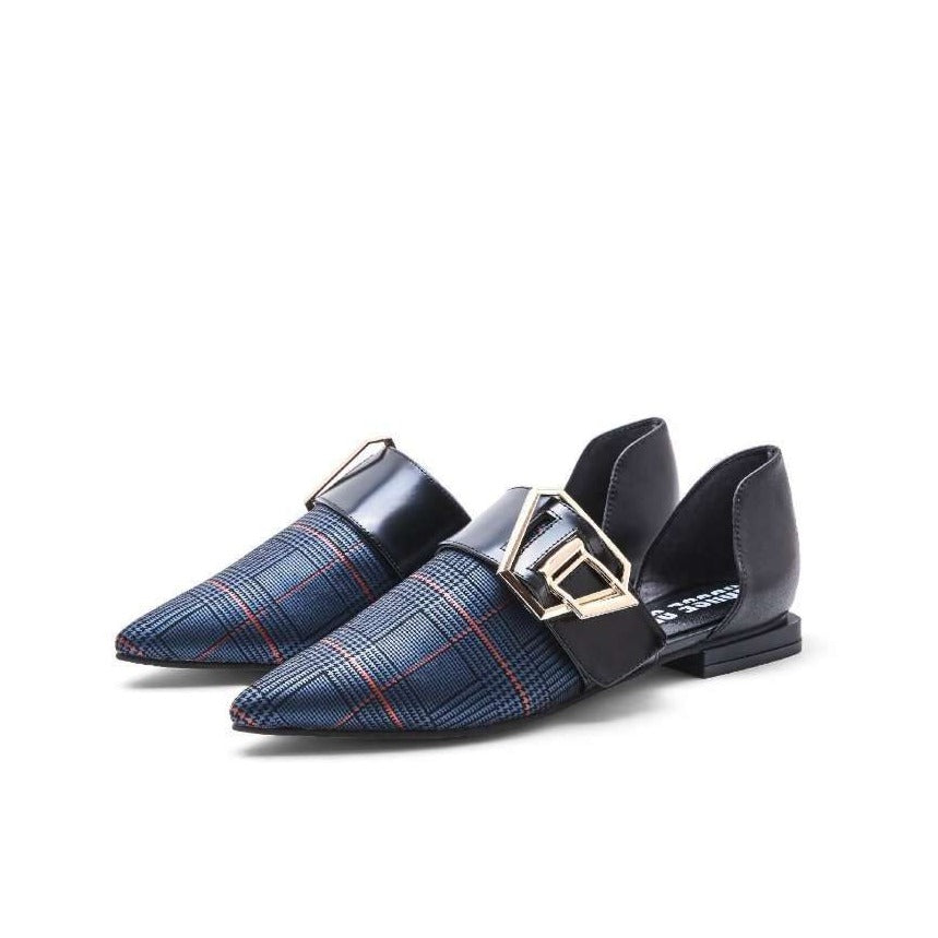 Ladies Check D'orsay Flat Pumps 4409 - House of Avenues - Designer Shoes | 香港 | 女Ã? House of Avenues