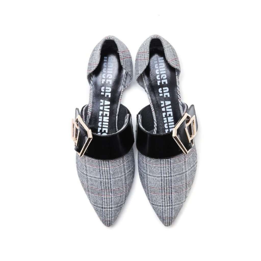 Ladies Check D'orsay Flat Pumps 4409 - House of Avenues - Designer Shoes | 香港 | 女Ã? House of Avenues