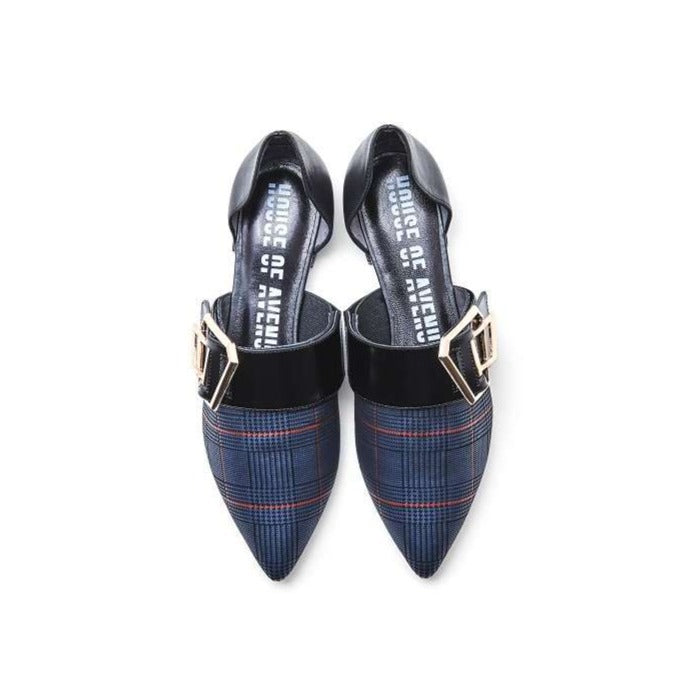 Ladies Check D'orsay Flat Pumps 4409 - House of Avenues - Designer Shoes | 香港 | 女Ã? House of Avenues