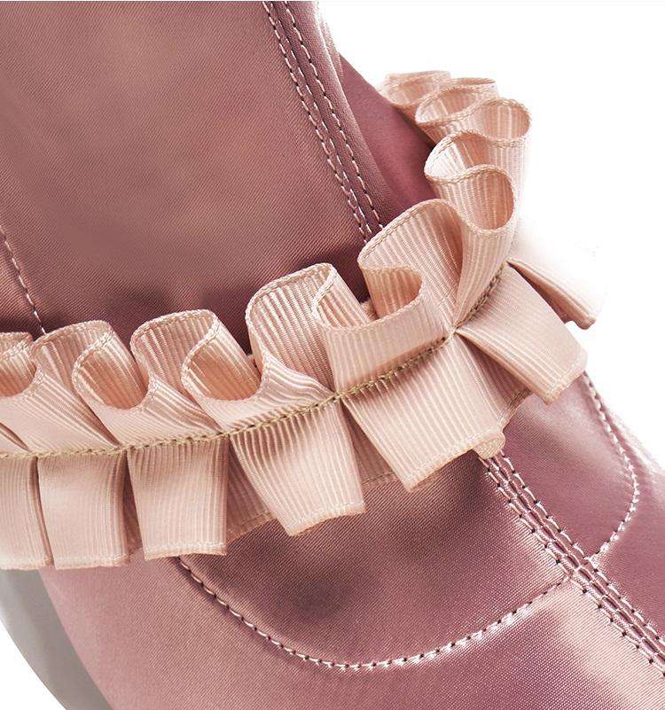 Ladies Romantic Satin Ruffle Boot 5348 Pink - House of Avenues - Designer Shoes | 香港 | 女Ã? House of Avenues