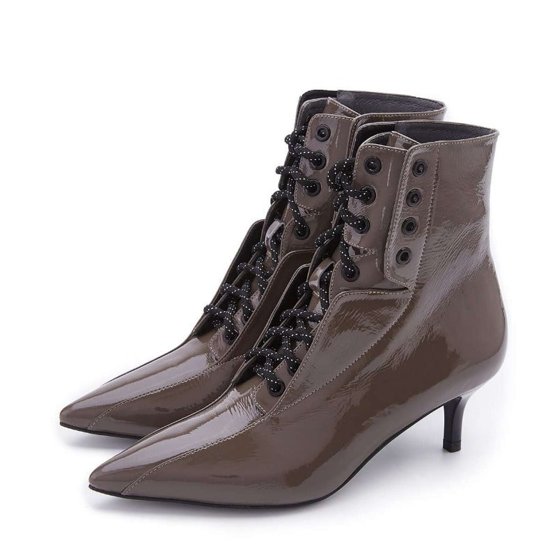 Ladies Retro Lace Up Bootie 5164 Taupe - House of Avenues - Designer Shoes | 香港 | 女Ã? House of Avenues