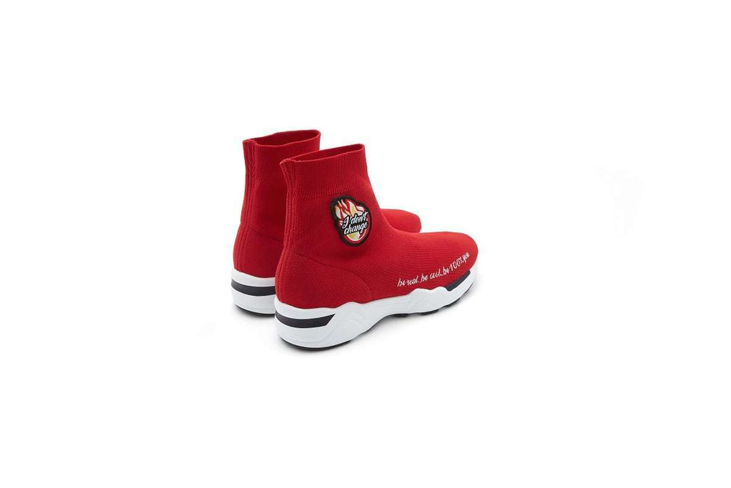 Ladies Socking High Top Sneaker 4486 Red - House of Avenues - Designer Shoes | 香港 | 女Ã? House of Avenues
