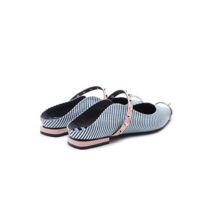 Ladies Ring Toe Stripe Flat Mule 4396 Light Grey - House of Avenues - Designer Shoes | 香港 | 女Ã? House of Avenues