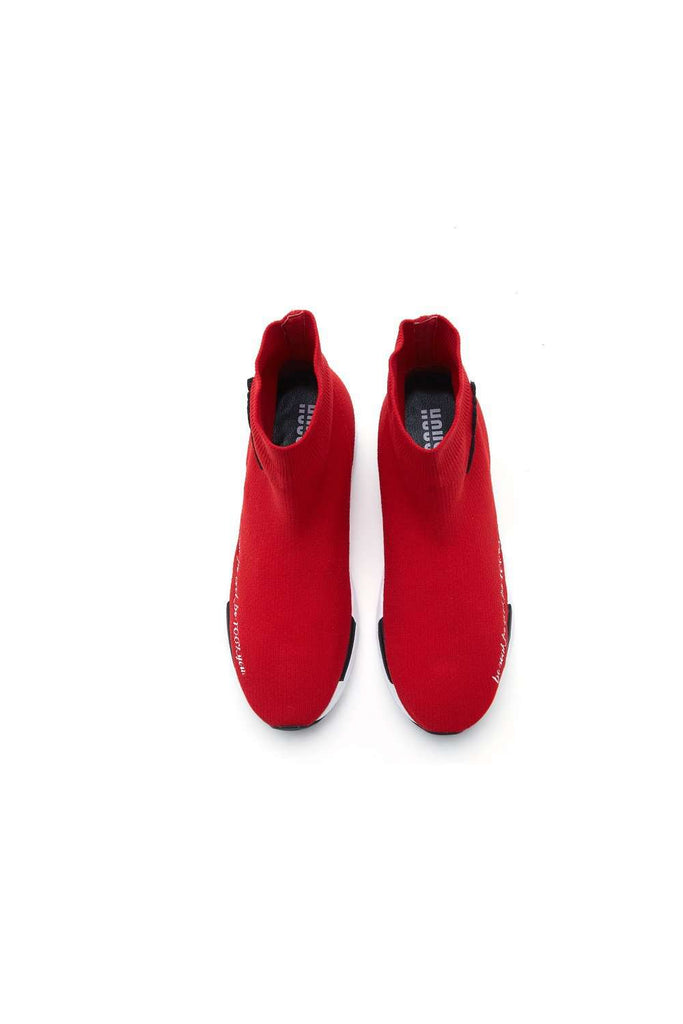 Ladies Socking High Top Sneaker 4486 Red - House of Avenues - Designer Shoes | 香港 | 女Ã? House of Avenues