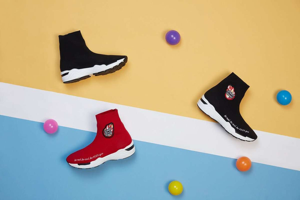 Ladies Socking High Top Sneaker 4486 Red - House of Avenues - Designer Shoes | 香港 | 女Ã? House of Avenues
