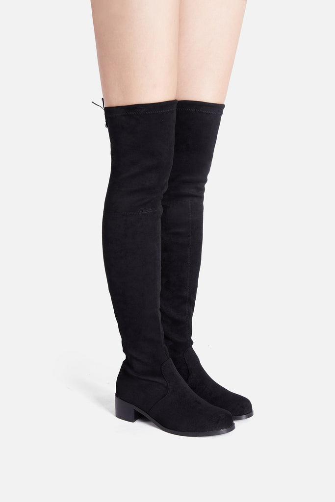 Ladies Black Overknee Low Heel Boot 5124 - House of Avenues - Designer Shoes | 香港 | 女Ã? House of Avenues